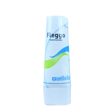 Tube ovale plat en plastique flexible de gommage de visage de tube avec le chapeau en plastique de pp